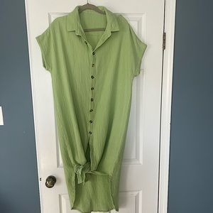 Amazon lime green button down dress